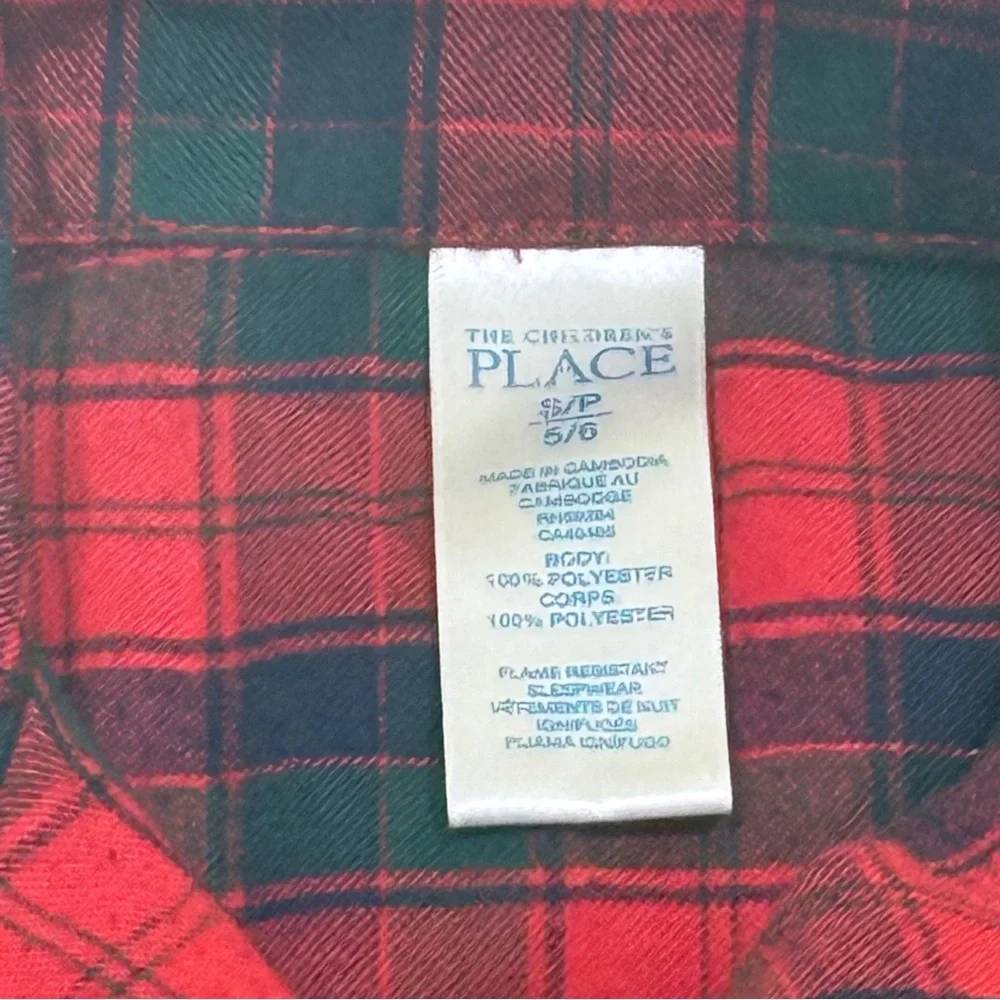 The Children's Place Red and Black Check Pajama Set